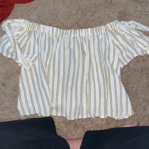 White and gold crop top